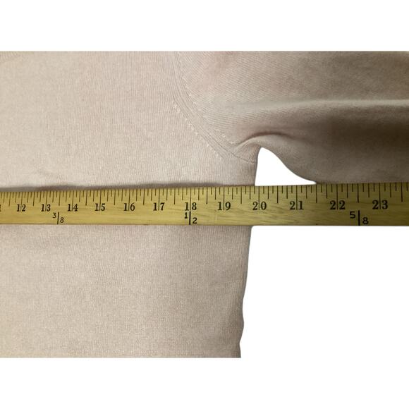 Tory Burch 100% Cashmere Crewneck Long Sleeve Sweater size M peach/light pink - Picture 7 of 9